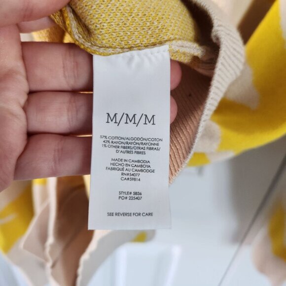 Cabi Roar Cardigan Yellow/Ivory Oversized Boyfriend Cardigan #5836 - Picture 4 of 8